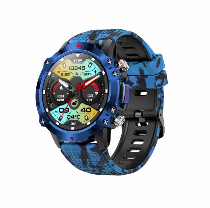 KR10 Smartwatch com Ecrã Redondo 1.39", 107 Modos Desportivos e Chamadas Bluetooth