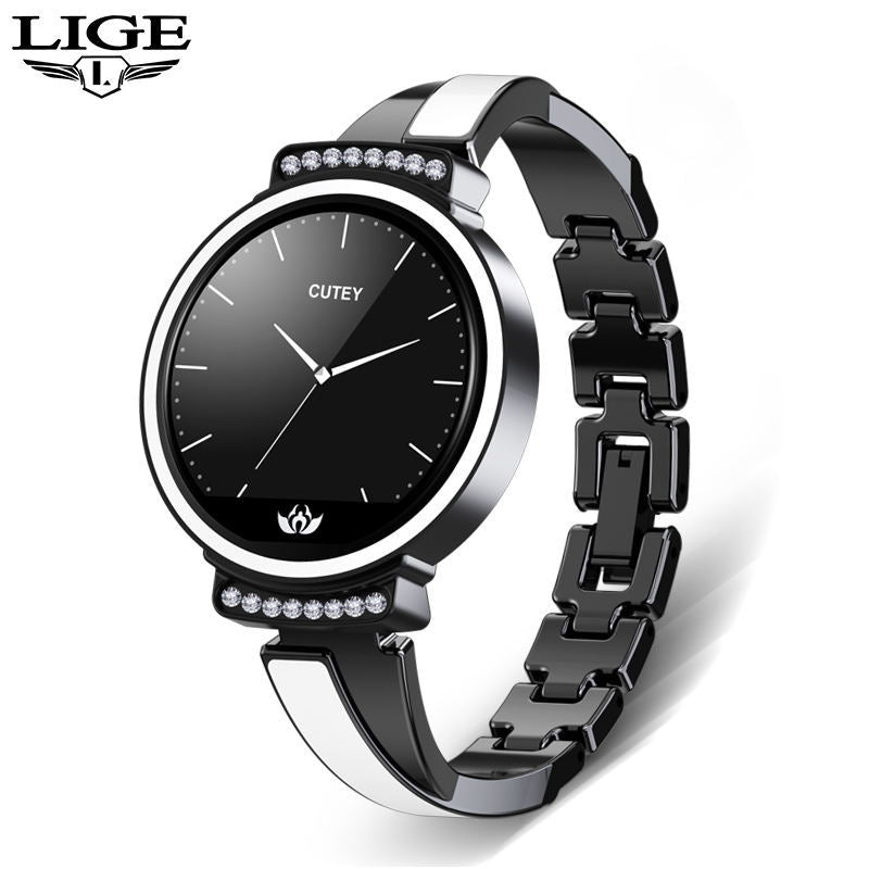 Smartwatch Feminino BANGWEI LIGE | Multifunções | Bracelete Elegante | Rosa Dourado e Preto