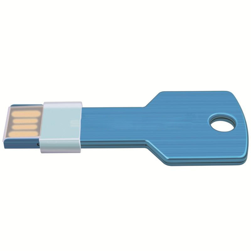 Pen USB 2.0 metálica em forma de chave, 4 GB a 64 GB