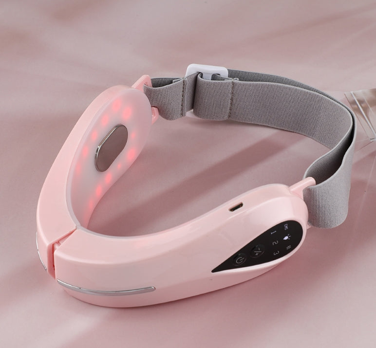 Dispositivo Facial LED V-Face Hailicare | Microcorrente | Lifting e Tonificação | Branco e Rosa
