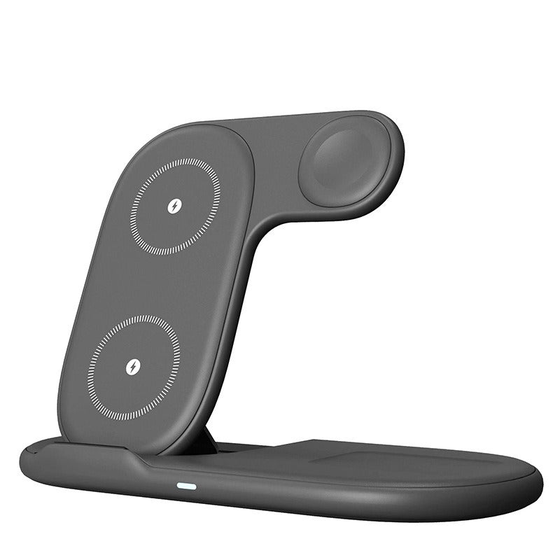 Carregador Sem Fios Dobrável 3 em 1 para iPhone, Auriculares e Relógio