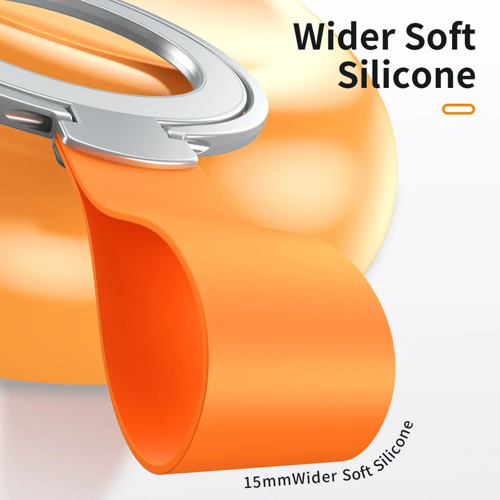 Magnetic Cell Phone Ring Holder for MagSafe Magnet Stand with Strap for IPhone 13 14 15 Samsung Mac Safe Removable Grip Bracket