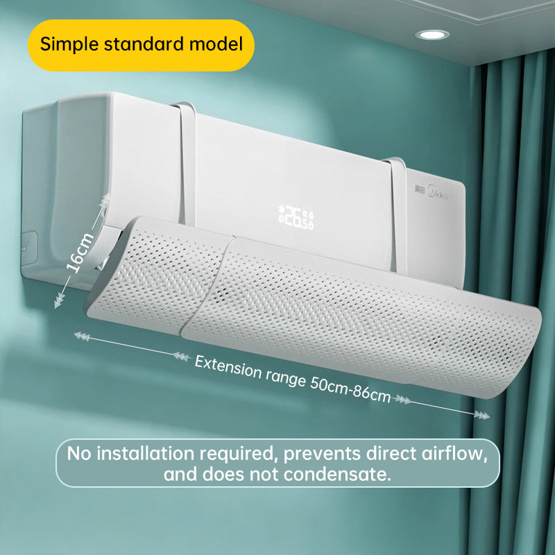 Defletor de Ar Condicionado Ajustável | Sem Furos | 58,5 a 95,5 cm | ABS Branco