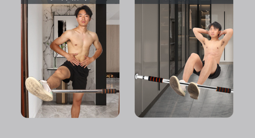 Barra de Tração para Porta Sem Furos | Ajustável 60-130 cm | Fitness em Casa