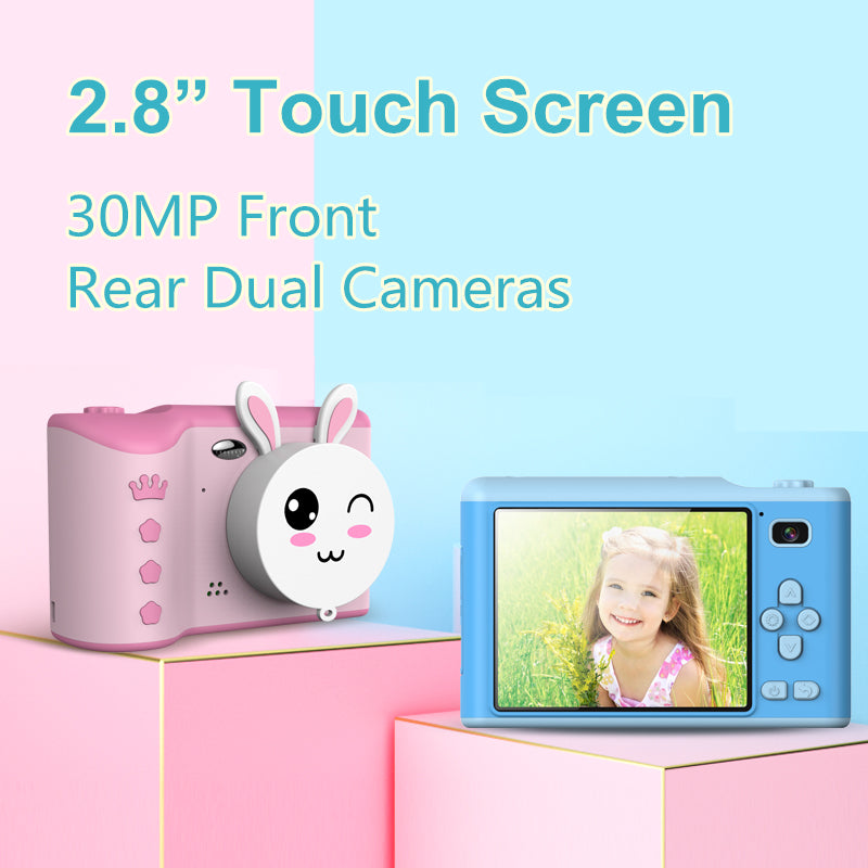 Câmara Digital Infantil HD 2,8" Dual Cam | Mini SLR Brinquedo Presente para Crianças