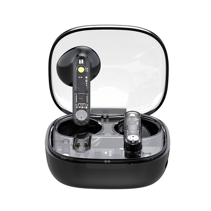 Auriculares Bluetooth LY80 Sem Fios com Compartimento Transparente e Cordão