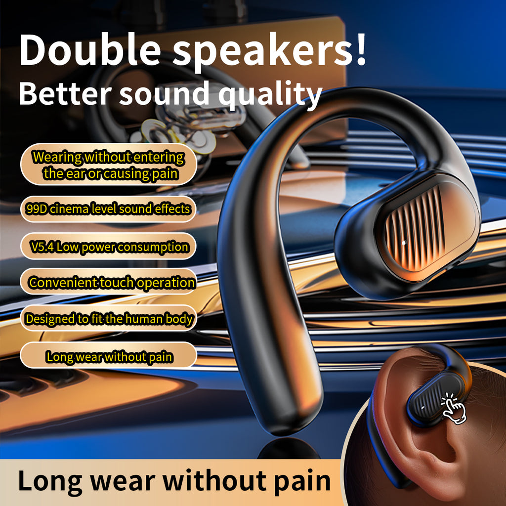 Auricular Bluetooth LX-09 | Mono | Controlo Tátil | 6h Música | Type-C | Preto e Branco