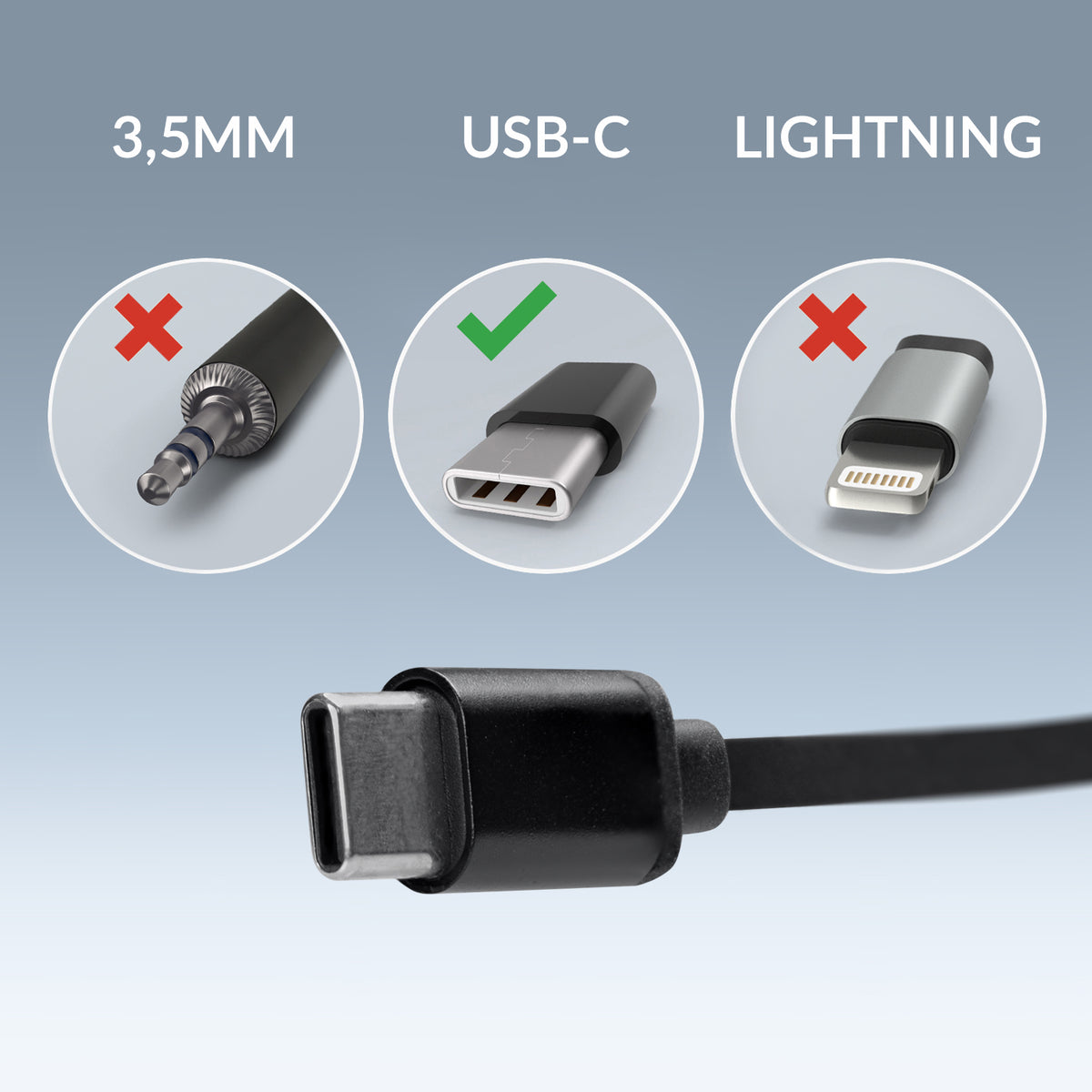 Mobilize In-Ear Stereo Headset With Remote Usb-C Black