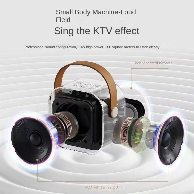 Coluna portátil Bluetooth de karaoke com microfone, 5 W