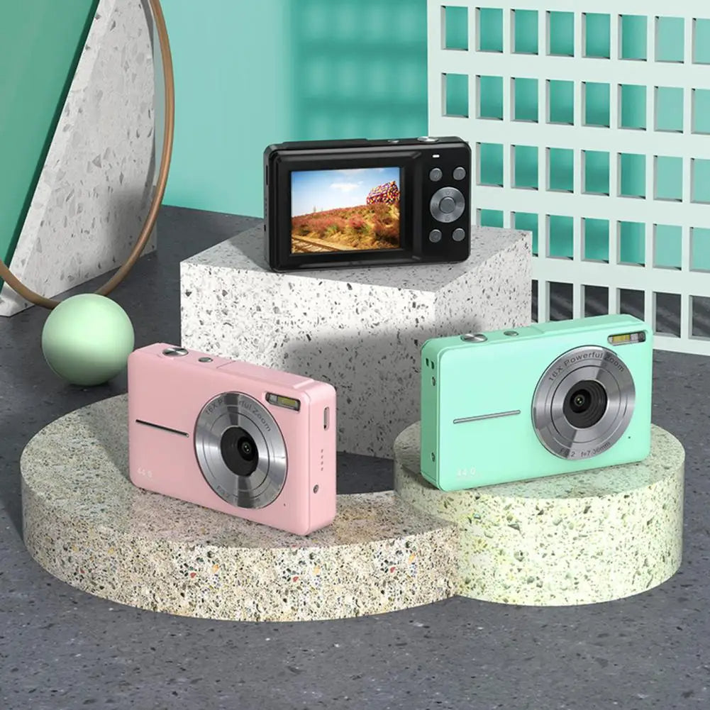 Câmara Digital FHD 1080P 44MP – Compacta e Portátil para Fotografia, Crianças e Adultos
