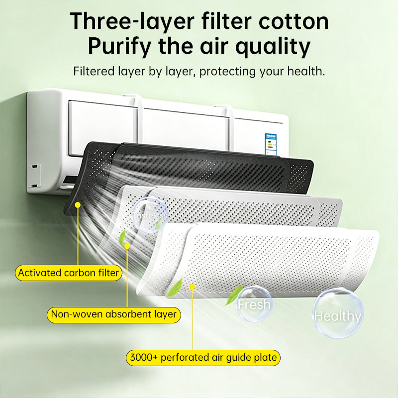 Defletor de Ar Condicionado Ajustável | Sem Furos | 58,5 a 95,5 cm | ABS Branco