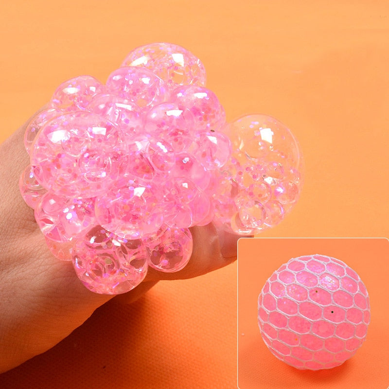 Bola de Uvas Antistress Colorida, Brinquedo Squishy para Aliviar o Stress
