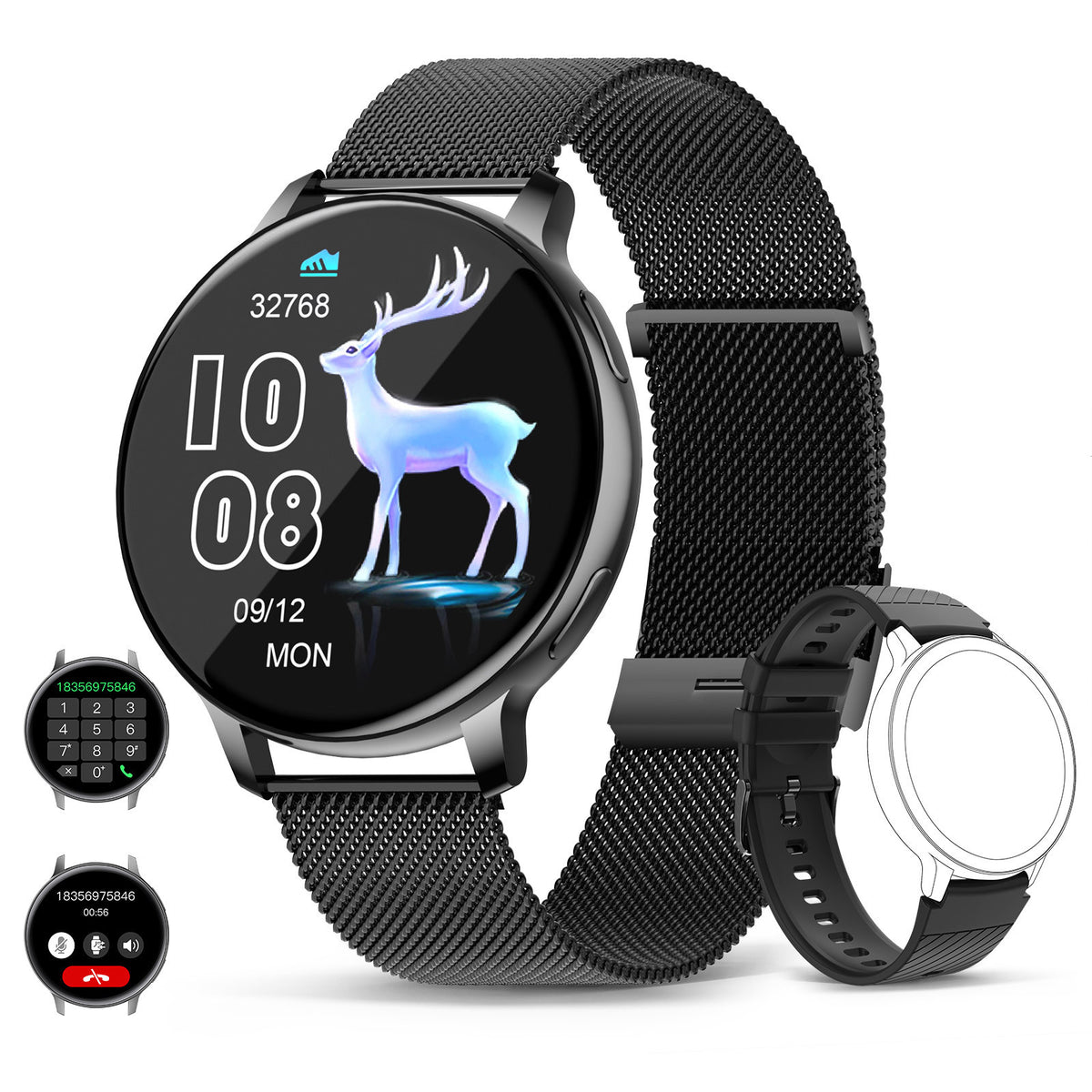 Smartwatch S53 | Chamadas Bluetooth, Monitor de Saúde e Sono | Caixa em Alumínio