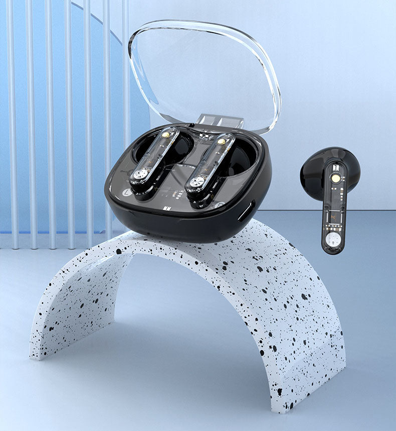 Auriculares Bluetooth LY80 Sem Fios com Compartimento Transparente e Cordão