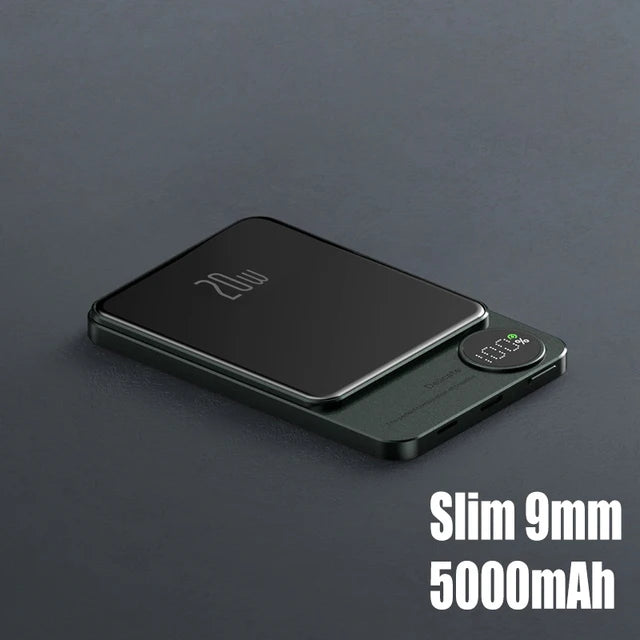 Powerbank Magnético MagSafe 5000/10000mAh — Carregamento Sem Fios 15W e PD20W para iPhone 13/14/15