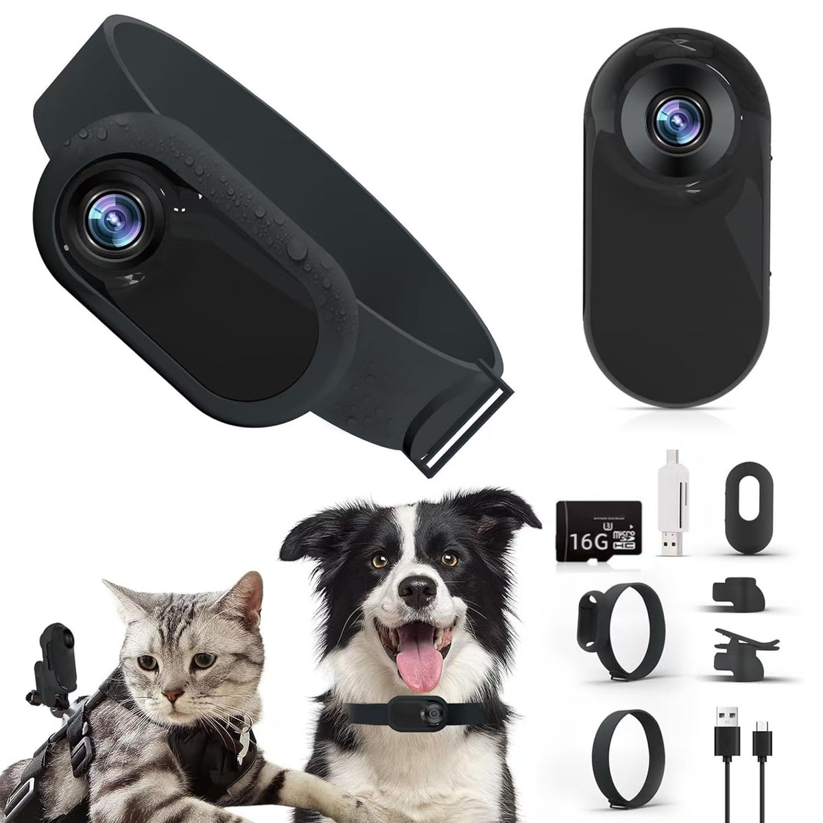 Câmara Desportiva HD Magnética com Clip | Portátil para Exterior, Animais e Ciclismo
