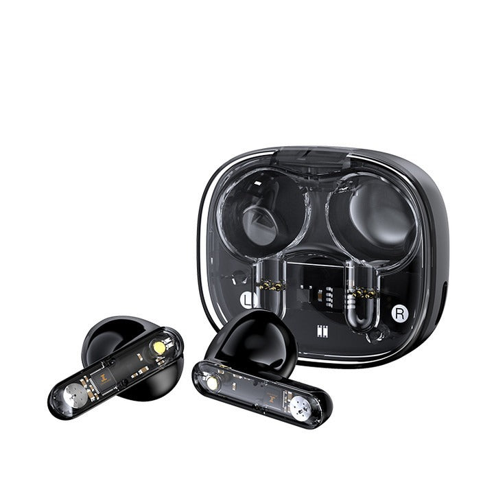 Auriculares Bluetooth LY80 Sem Fios com Compartimento Transparente e Cordão