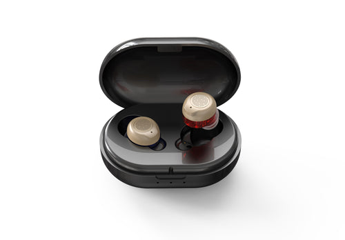 Amplificador de Som Intra-Auricular com Estojo de Carregamento