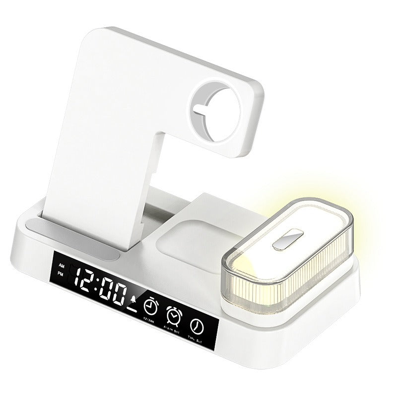 Carregador Sem Fios 3 em 1 com Relógio Multifunções, 25 W para iPhone