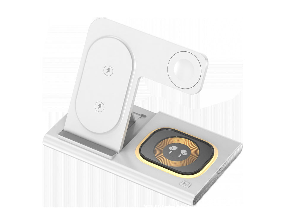Carregador Sem Fios 3 em 1 com Carregamento Rápido QC4.0 — 30W, Magnético, para iPhone e Samsung