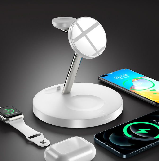 Carregador Sem Fios 3 em 1 MagSafe WS41 | Suporte para iPhone, AirPods e Apple Watch