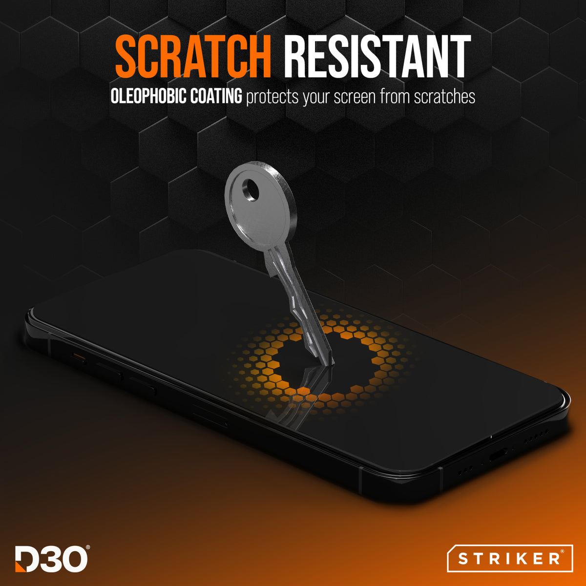 Striker D3O Xtreme Impact Privacy Glass Screen Protector - Black Frame - Apple Iphone 18 Pro Max