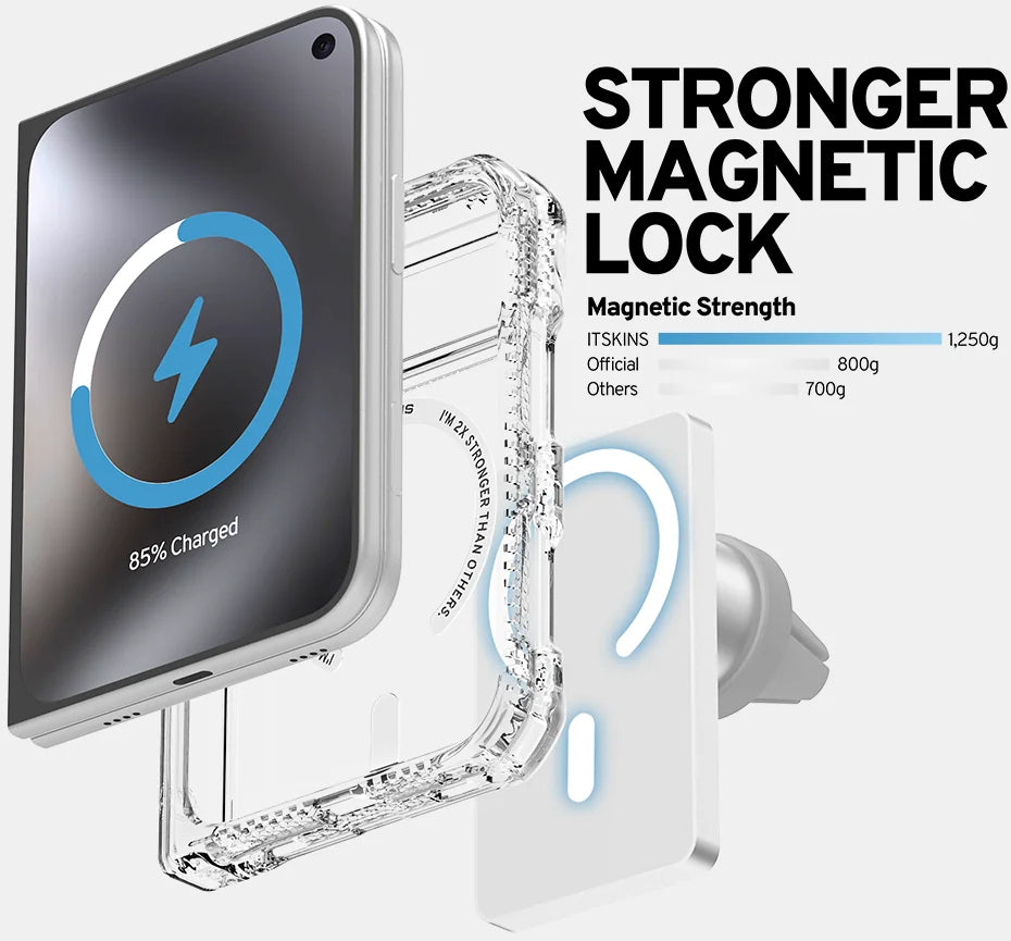 Itskins Level 2 Hybridmagclear_R With Hinge For Apple Iphone Duo Transparent