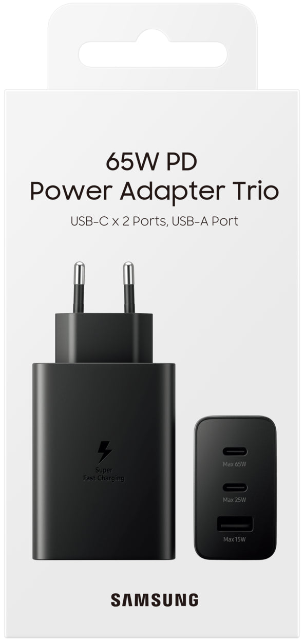 Samsung Ep-T6530Nbegeu Samsung Usb-C Pd Trio Wall Charger 65W Black