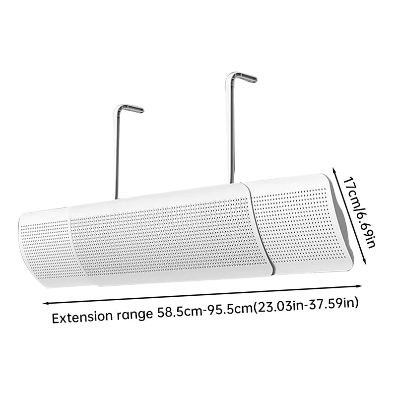 Defletor de Ar Condicionado Ajustável | Sem Furos | 58,5 a 95,5 cm | ABS Branco