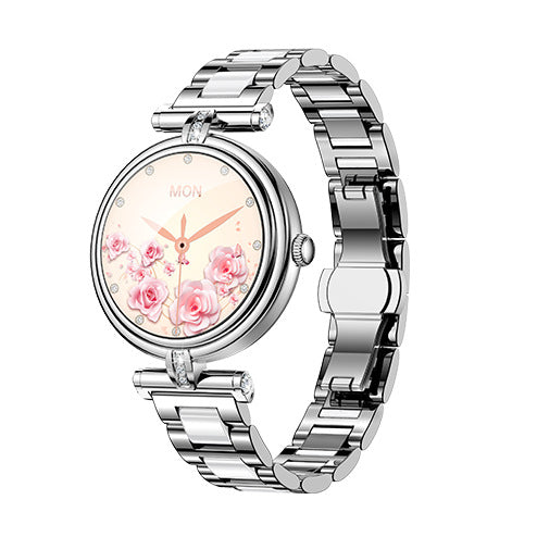 Smartwatch AK62 Feminino | Chamadas Bluetooth | Ecrã IPS 1,09" | IP68 | Ouro e Prata