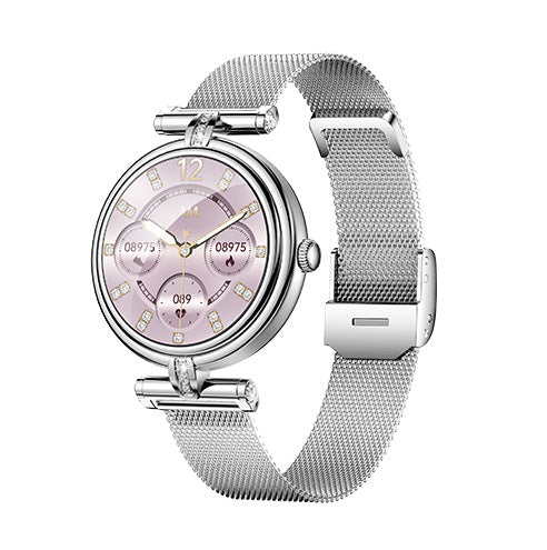 Smartwatch AK62 Feminino | Chamadas Bluetooth | Ecrã IPS 1,09" | IP68 | Ouro e Prata