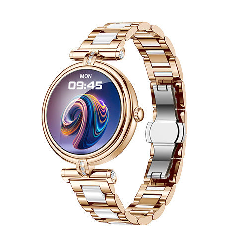 Smartwatch AK62 Feminino | Chamadas Bluetooth | Ecrã IPS 1,09" | IP68 | Ouro e Prata
