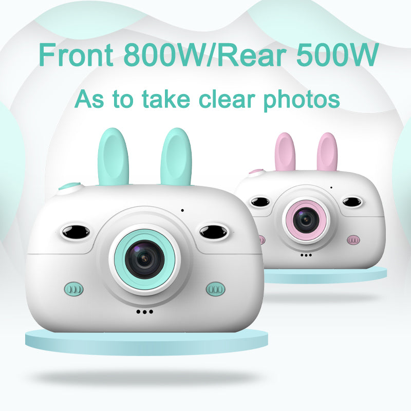 Câmara Infantil Orelhas de Coelho | Mini SLR HD Dual Lens Presente para Crianças