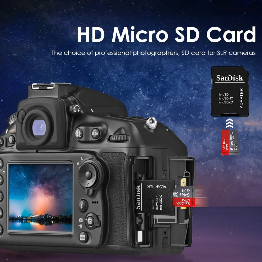 Cartão microSD UHS-I para smartphone, drone e câmara, até 512 GB