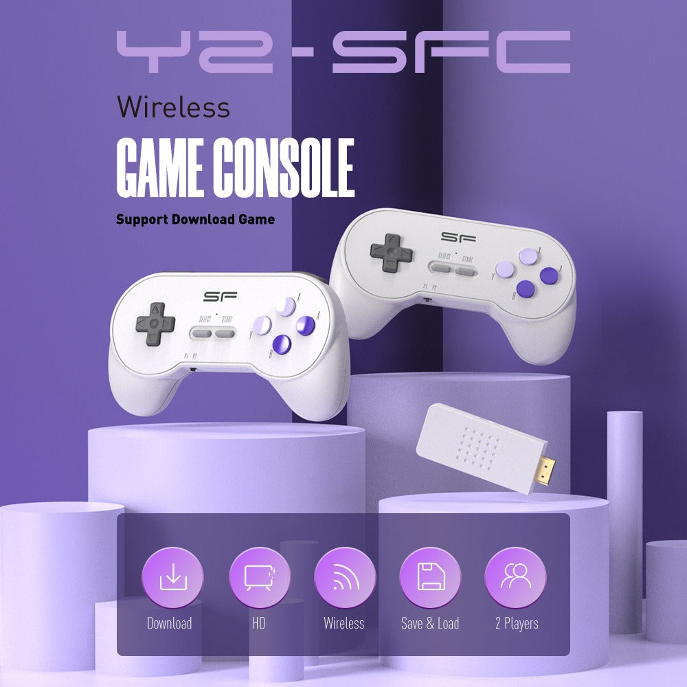 Consola de Jogos Retro SFC Clássica, SNES HD sem Fios, Mini Y2 SF