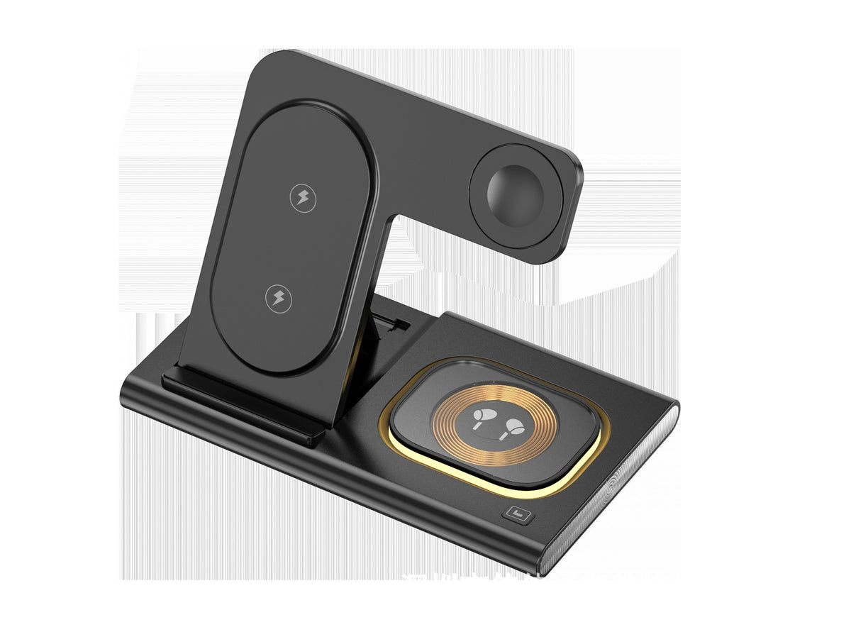 Carregador Sem Fios 3 em 1 com Carregamento Rápido QC4.0 — 30W, Magnético, para iPhone e Samsung