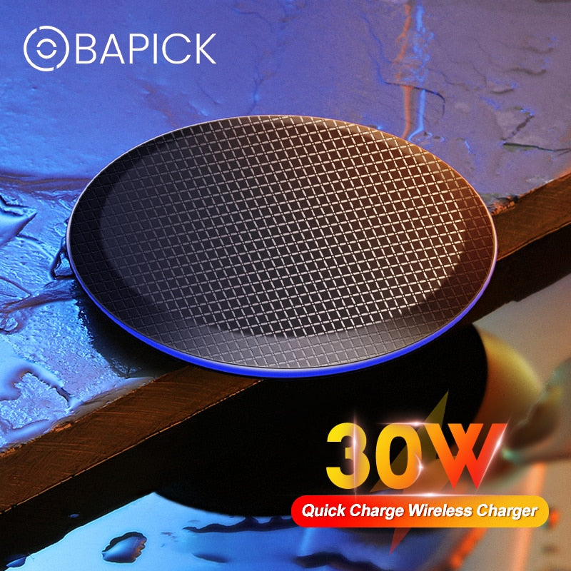 Carregador Sem Fios Qi com Cabo para iPhone, Samsung e Xiaomi, 15 W ou 30 W
