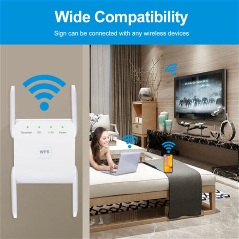 Repetidor Wi-Fi AC1200 de banda dupla com quatro antenas