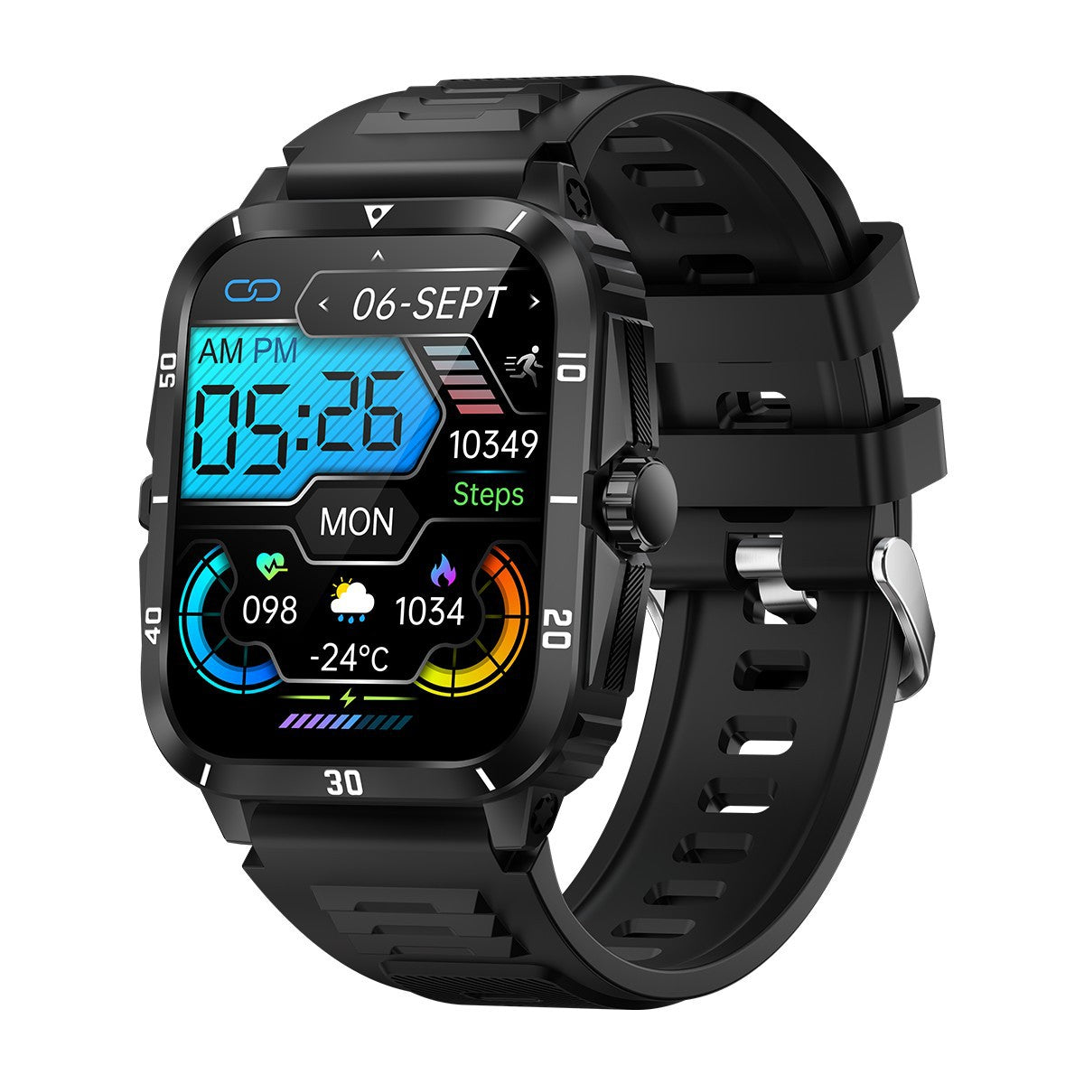 Smartwatch KT71 | À Prova de Água 3m, Chamadas Bluetooth e Monitor de Saúde Outdoor