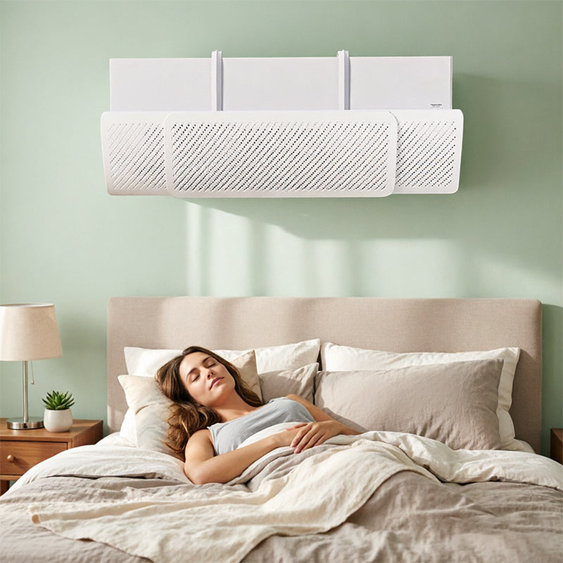 Defletor de Ar Condicionado Ajustável | Sem Furos | 58,5 a 95,5 cm | ABS Branco