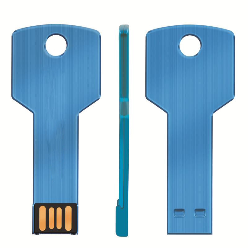 Pen USB 2.0 metálica em forma de chave, 4 GB a 64 GB