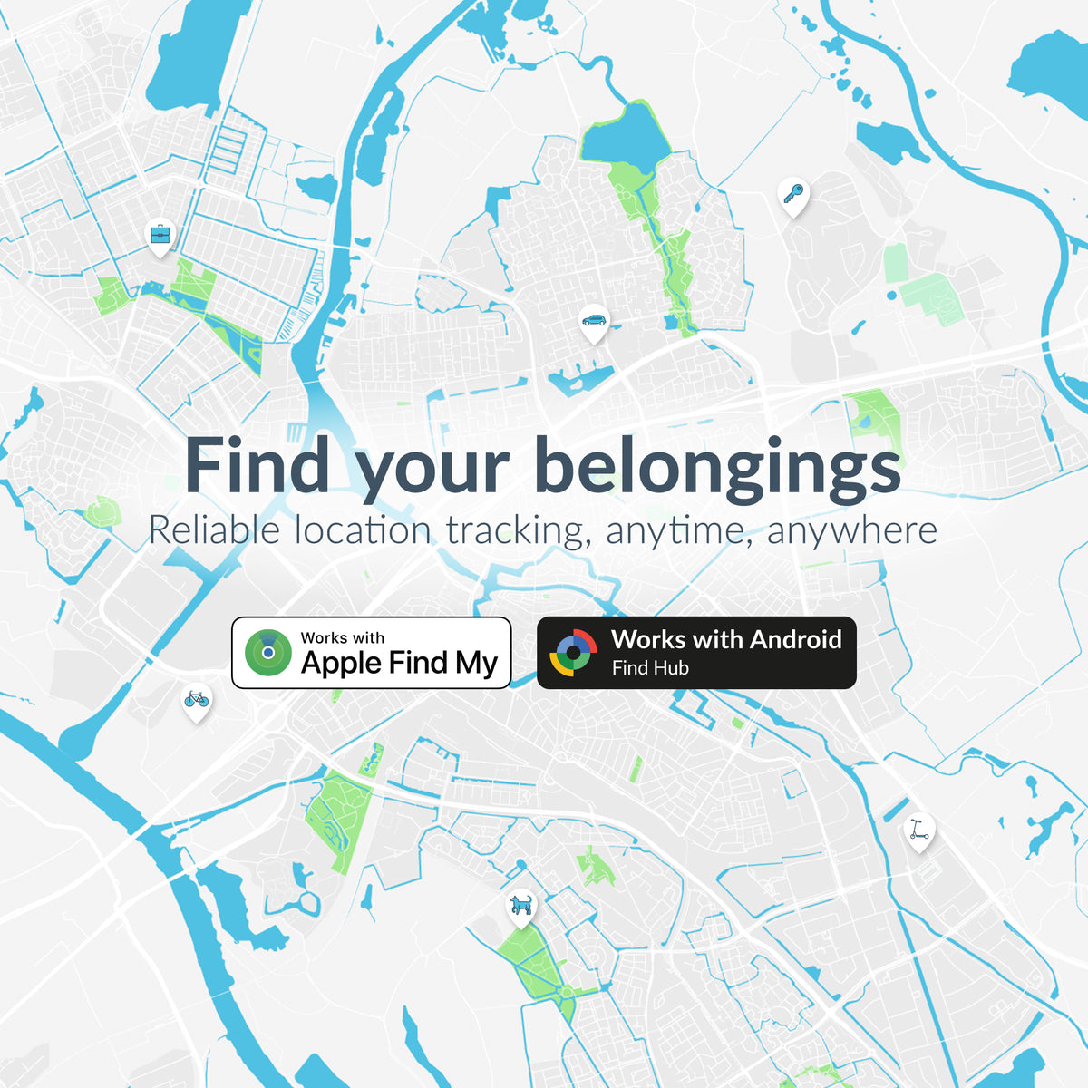 Beeep Onetag Apple Find My & Android Tracker - Dog Collar Tag - Black