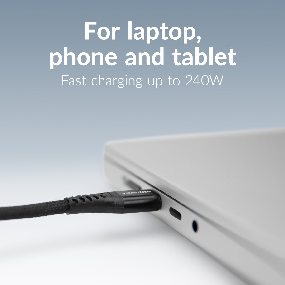 Mobilize Strong Nylon Cable Usb-C To Usb-C 2M. 240W Black