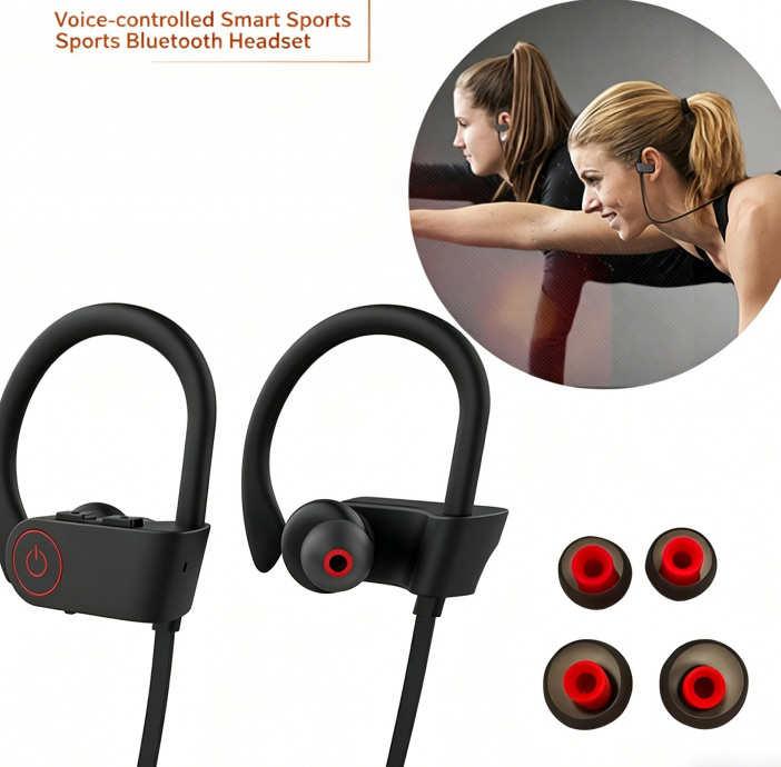 Auriculares Desportivos Bluetooth 5.0 Sem Fios, Estéreo e Sobre a Orelha