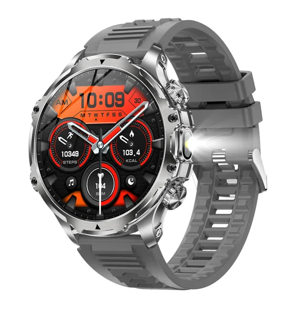 AK75 Smartwatch Outdoor com Lanterna LED, Bateria 700 mAh e Chamadas Bluetooth