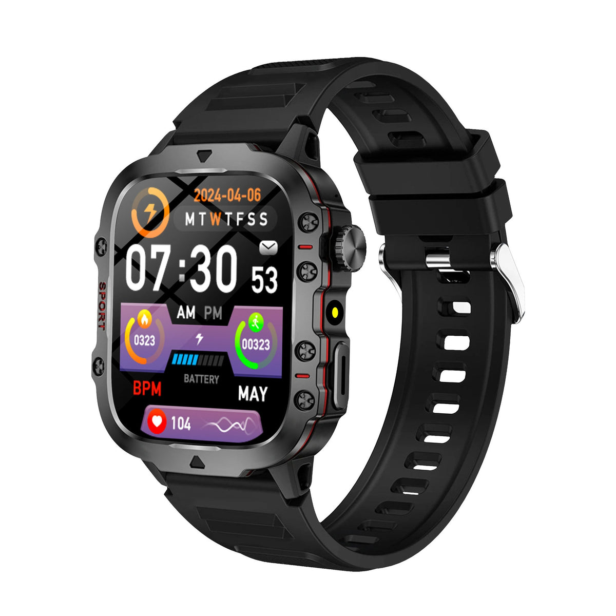 Smartwatch H19 Fitness Tracker | Freq. Cardíaca, Pedometer, Chamadas Bluetooth para iOS
