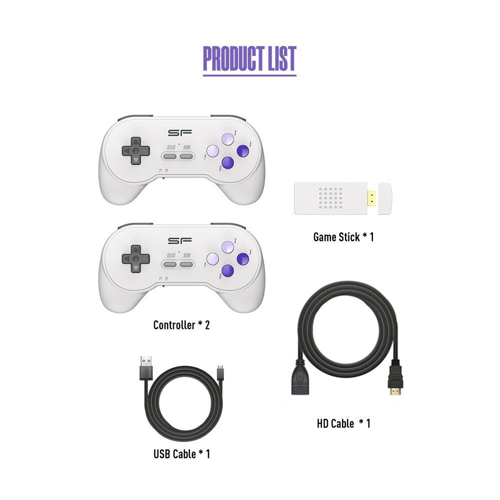 Consola de Jogos Retro SFC Clássica, SNES HD sem Fios, Mini Y2 SF