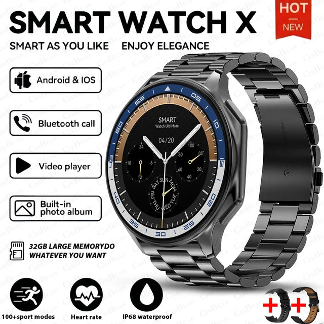DT Watch X Smartwatch | Memória 4G, Música Local, Chamadas Bluetooth, IP68