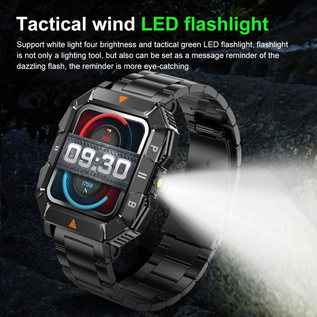 Smartwatch YK03 | Chamadas Bluetooth, Lanterna, Desporto e Monitor de Saúde À Prova de Água