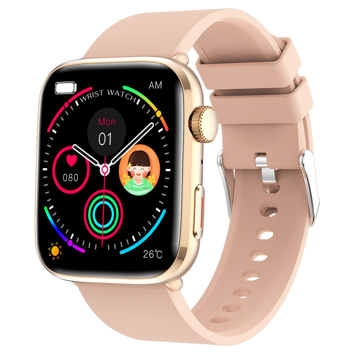 Smartwatch T92 | Chamadas Bluetooth | Freq. Cardíaca, SpO2 e Temperatura | 5 Cores